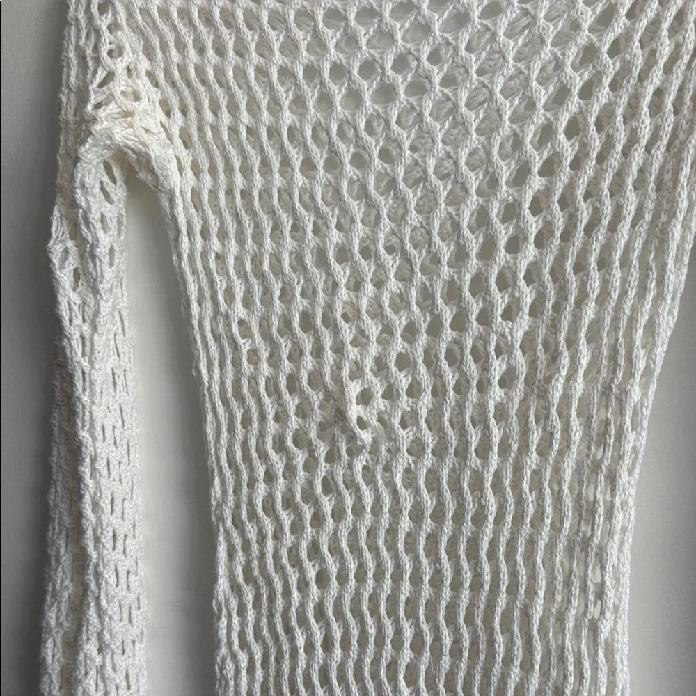 ViX Paula Hermanny Size Small Belle Crochet Knit Long Sleeve Cover-Up Women Swim - Picture 8 of 16